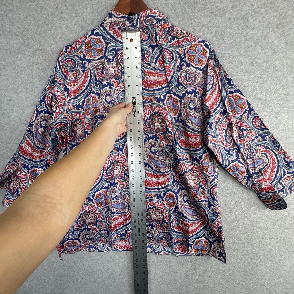 Lauren Ralph Lauren LRL Womens 1XL Colorful Paisley Cotton Button Up Shirt Top - Picture 11 of 16